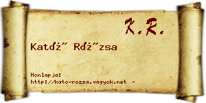 Kató Rózsa névjegykártya
