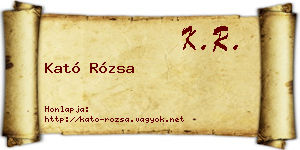 Kató Rózsa névjegykártya